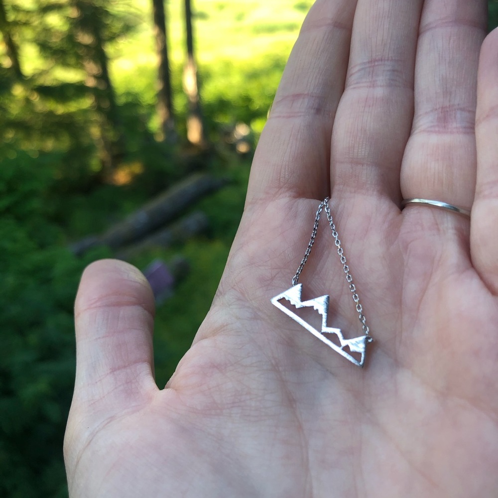 Dainty mountains necklace. Nature necklace